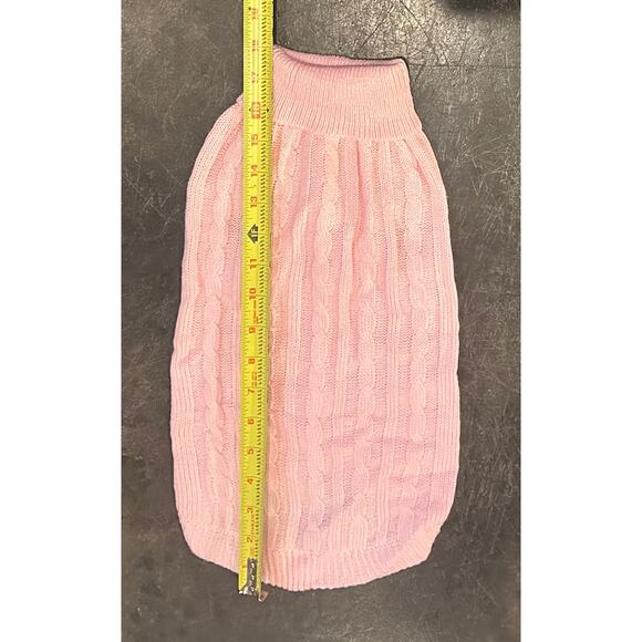 New Dog Pullover Pink Knit Sweater, Pet Sweater for Small Dogs, Dog Clothes XL - Picture 4 of 4